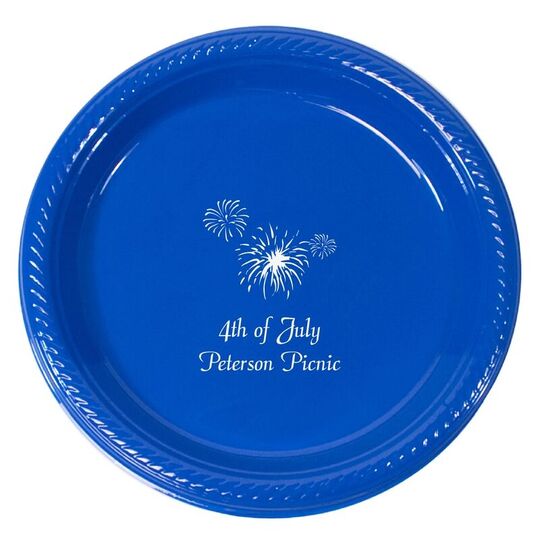 Personalized Fireworks Plastic Plates